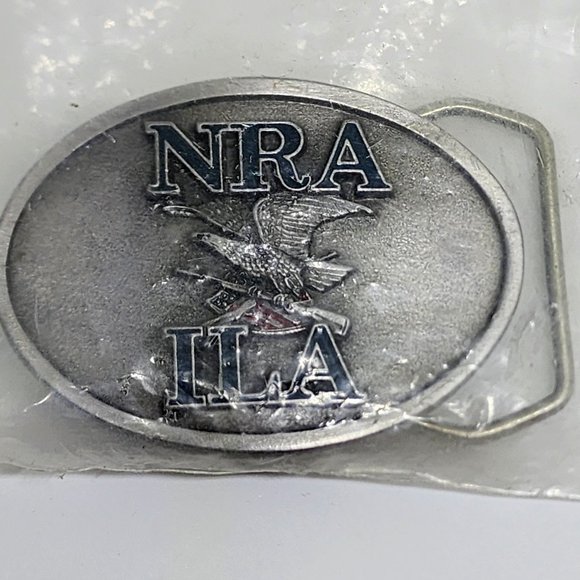 Vintage NRA ILA Eagle Holding Rifle New In Sealed Pack Enamel Pewter Belt Buckle - Picture 7 of 7